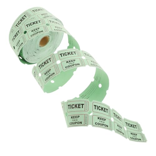 BESTonZON 1 Rolle Lotterieschein Grüne Tombola-Tickets Ticketschule Eintrittskarten Für Den Unterricht Tombola-preise Los Fahrkarte Karten Für Konzert Auktionstickets Papier Green von BESTonZON