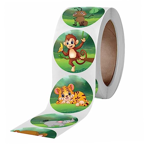 BESTonZON 1 Rolle tierische Aufkleber dartscheibe kiddibuzz Süßigkeitenbeutel krächer конфеты Kekse Kinderbelohnungsaufkleber entzückende Geschenkaufkleber Selbstklebende Aufkleber von BESTonZON