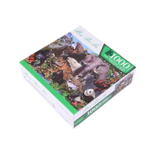 BESTonZON 1 Satz 1000 Stück Puzzle spaß The Animal rückezange Forst die bescherung tierw für Kleinkinder ab 1 Jahr jigspinner stichsaege The Challenge laber-Tiere Rätsel von BESTonZON