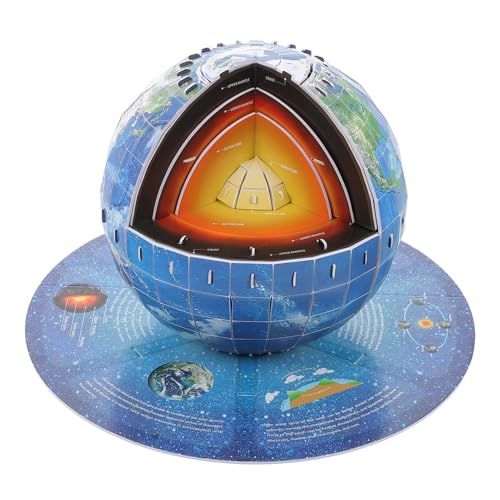 BESTonZON 1 Satz 3D-Erde-Puzzle Weltraumspielzeug Für Kinder Rätsel Spielzeug Für Mädchen 3D-Modelle Kinderspielzeug Modell Erde 3D-erdmodell-Puzzle 3D-Puzzles Planetenspiel Blue Papier von BESTonZON