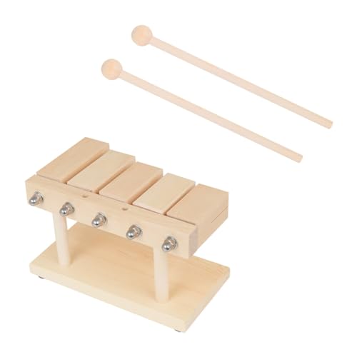 BESTonZON 1 Satz 5 Ton Bangzi Muyu Instrumentenspielzeug Für Kinder Lernspielzeug Kinderinstrument Musikspielzeug Für Babys Perkussionsblock Für Kinder Kinderspielzeug -xylophon Metall von BESTonZON