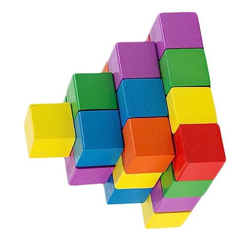 BESTonZON 1 Satz 50st Quadratischer Holzblock Basteln Sie Einen Quadratischen Würfel Kleine Blöcke Würfel Für Kinder Würfel Selber Machen Mini-gebäude Würfel Lernspielzeug Hölzern von BESTonZON