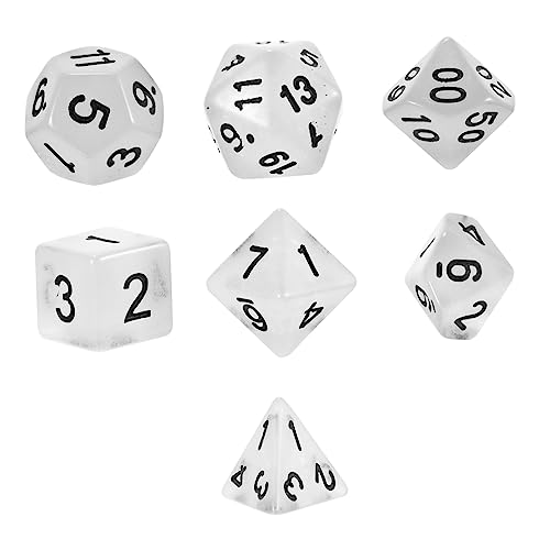 BESTonZON 1 Satz 7St Leuchtende facetten reiche Würfel sechsseitige Würfel Brettspielwürfel interessanter Zahlenwürfel Würfelspiele spielewürfel dice Set Plastikwürfel RPG Rollenspiel Würfel von BESTonZON