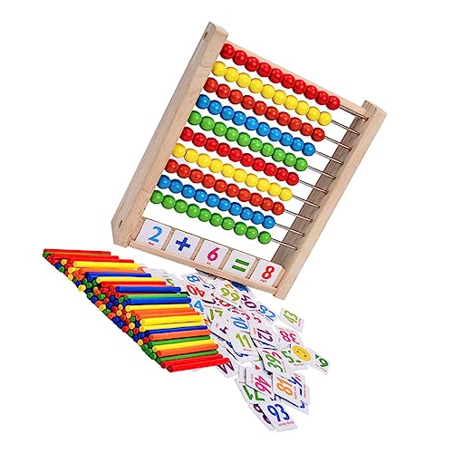 BESTonZON 1 Satz Abakus kindererziehung aufklärung Kinder rechenrahmen mathespiel pädagogische Werkzeuge Puzzle-Spielzeug Lernspielzeug für Mathematik Mathematikunterricht für Kinder hölzern von BESTonZON