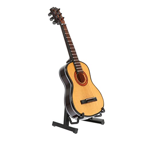 BESTonZON 1 Satz Abbildung Mini-Gitarre Mini- Mini- Hauszubehör für Zuhause büro Dekoration Office Decoration raumdeko Mini-Gitarrenornament Gitarre hölzern Khaki von BESTonZON