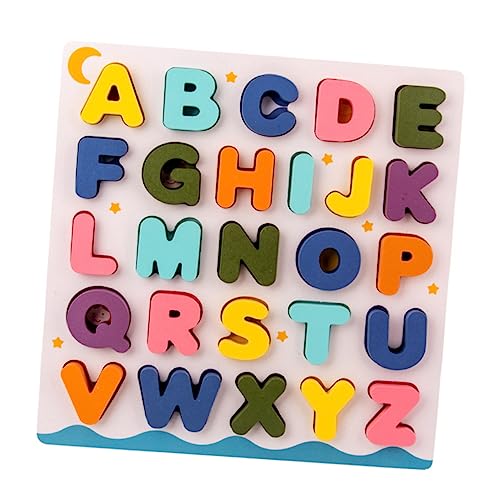 BESTonZON 1 Satz Alphabet-blöcke-Puzzle- Bausteinspielzeug Aus Holzbausteinen Lernspielzeug Aus Holz Intelligenz Stapelblock Stapelblöcke Frühpädagogisches Angebot Hölzern von BESTonZON