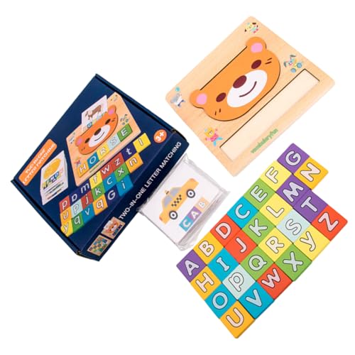 BESTonZON 1 Satz Alphabet-worträtsel Lernspielzeug Für Kinder Denksportaufgaben Für Geschicklichkeitsspielzeug Kleinbuchstaben-Puzzle-Spielzeug Puzzle-brettspielzeug Babyspielzeug Hölzern von BESTonZON