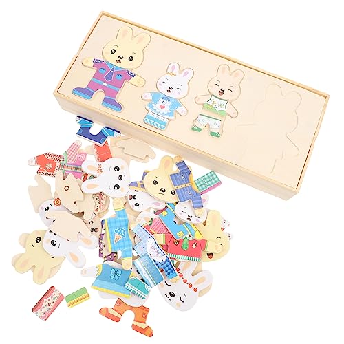 BESTonZON 1 Satz Ankleide-Puzzle Tierrätsel Zum Wechseln Der Kleidung Kinderpuzzle Kinder Tierpuzzles Spielzeug Puzzle-Spielzeug Für Kinder Tier Puzzles Tierpuzzle-Spielzeug Holz von BESTonZON