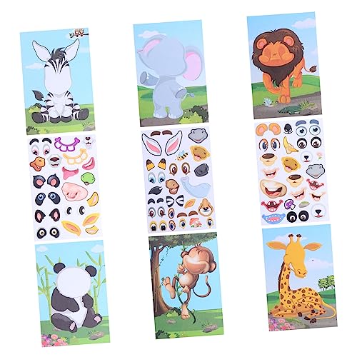 BESTonZON 1 Satz Aufkleber mit wechselnden Tiergesichtern Halloween-Aufkleber für Kinder Aufkleber für Meerestiere belohnungssticker Kinder bastelsets+für+Kinder Kinder Aufkleber Colorful von BESTonZON