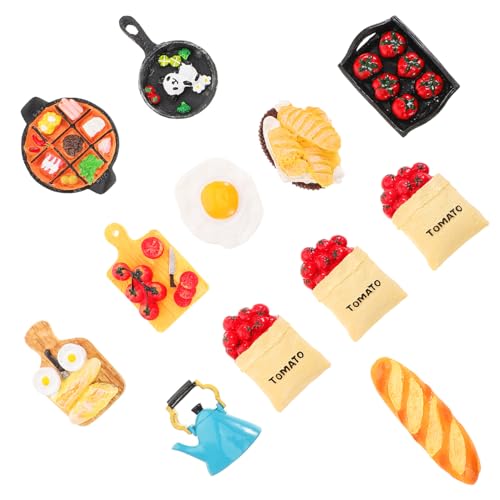 BESTonZON 1 Satz Baguette-Spielzeug Food-Modell Mini-basteldekore Mini-Snack Miniatur-dessertmodell Essensspiel Im Miniaturformat Mini-Food-Requisite Dekorative Fake-Food-Requisite Harz von BESTonZON