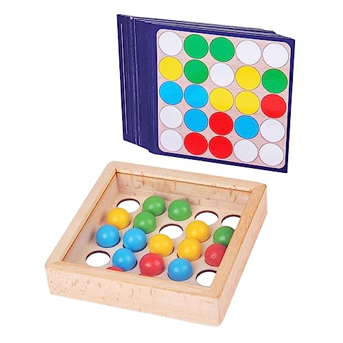 BESTonZON 1 Satz Ball Holzspielzeug Match-Puzzlespiel Perlenzählbrett Farbsortierer für Kinder Pädagogisches Spielzeug Kinder holzspielzeug Kinder Rollen Bälle Fingerspitzenspielzeug hölzern von BESTonZON