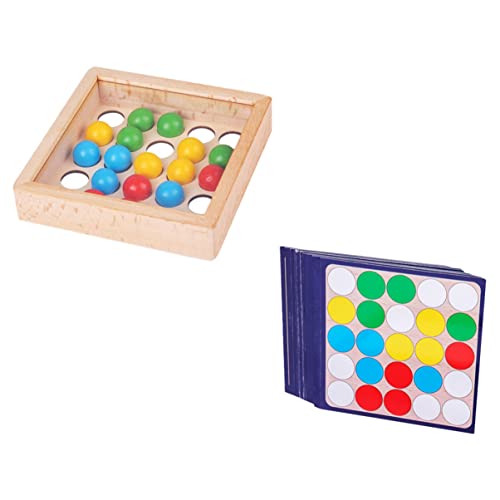 BESTonZON 1 Satz Ball Holzspielzeug Match-puzzlespiel Rayan-Spielzeug Für Kinder Zappelspielzeug Für Kleinkinder Farblich Passender Memory Stick Rätselspiele Für Kinder Hölzern von BESTonZON