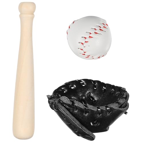 BESTonZON 1 Satz Baseball-Modell sicherheitsleine für Mini-Häuser Handballschuhe bastelsets für Rollenspielzubehör Mini- -Baseball hölzern von BESTonZON