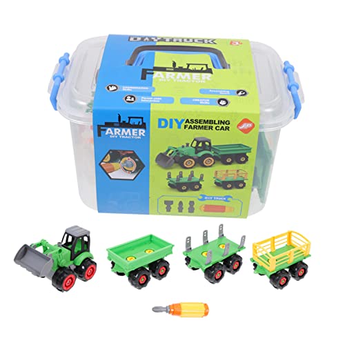 BESTonZON 1 Satz Bauernwagen-Set Zum Ziehen Für Kleinkinder Für Baufahrzeuge Kind Zieht Entlang Ziehen LKW-spielset Fahrzeugmodell Green Plastik von BESTonZON