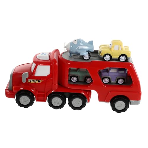 BESTonZON 1 Satz Baufahrzeug Spielzeug Kinder Spielen Autos LKW-spielset Autos Für Kinder Musikalisches Spielzeug Kinderauto Spielzeug Für Push-and-go-Fahrzeuge Sammlerfahrzeuge Plastik Rot von BESTonZON