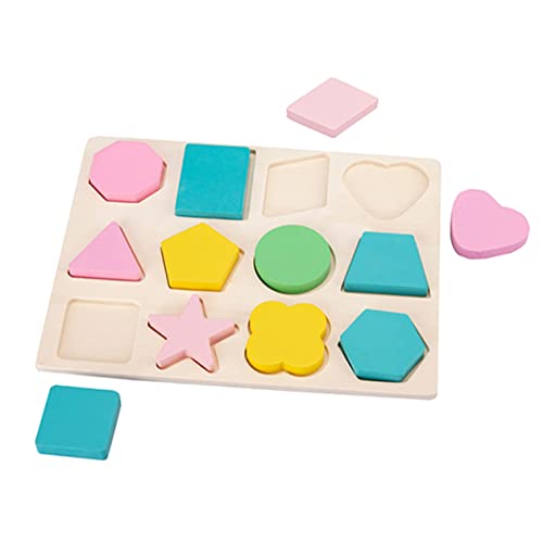 BESTonZON 1 Satz Baustein-Puzzle-Spielzeug Formpassendes Spielzeug Puzzle Mit Geometrischen Formen Spielzeug Zum Sortieren Von Formen Formt Spielzeug Für Kleinkinder Vorschulrätsel Hölzern von BESTonZON