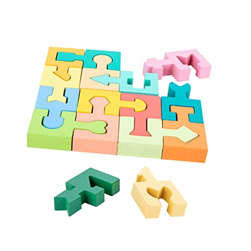 BESTonZON 1 Satz Bausteine ​​Puzzle Sortierer Für Babyformen Lernblock Formen Vorschulrätsel Denksportblock Vorschulgeometrie Früherziehungsspielzeug Kinder Rätsel Passendes Spielzeug Holz von BESTonZON