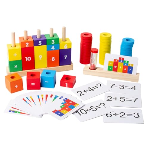 BESTonZON 1 Satz Bausteine ​​für Vorschulkinder Bausteinspielzeug Passendes Spielzeug Für Kinder Lernspielzeug Für Mathematik Mathe-lehrmittel Zählspielzeug Aus Holz Papier Colorful von BESTonZON