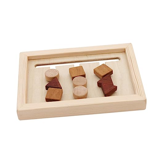 BESTonZON 1 Satz Bausteingrafiken für Kinder Formsortierpuzzle Puzzle mit geometrischen Formen Montessori-Form-Puzzle Kinder Puzzle rätselbuch Kinder Spielzeug passender Block hölzern von BESTonZON