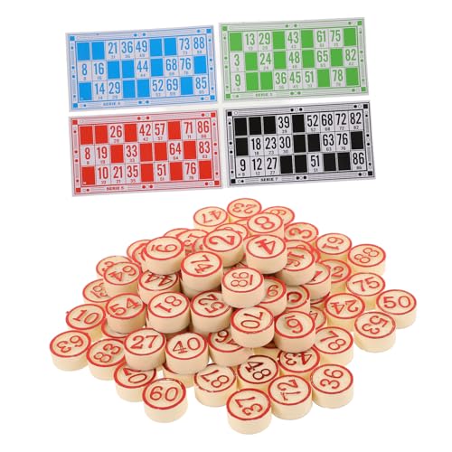 BESTonZON 1 Satz Bingo Spiele Tombola Party Lustiges Spiel Brettspiel Versorgung Russisches Schachspielzeug Party-schachspiel Logisches Schachspiel- Familientreffen Spiel Rot Papier von BESTonZON