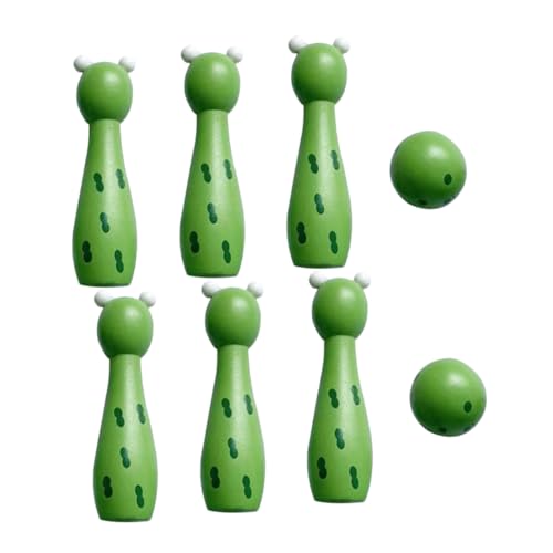 BESTonZON 1 Satz Bowlingspielzeug Für Kinder Sportballspiel Kleine Bowlingkegel Spielen Bowlingspiel Für Kleinkinder Desktop-Bowling-Spielzeug Lern-bowlingspiel Buche von BESTonZON