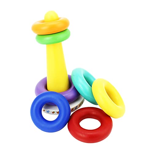 BESTonZON 1 Satz Bunter Ring Spielzeug Stapeln Klassisches Babyspielzeug Stapelspielzeug Für Babys Spielzeug Zum Stapeln Von Ringen Bunte Stapelblöcke Babyblöcke Kinderspielzeug Plastik von BESTonZON