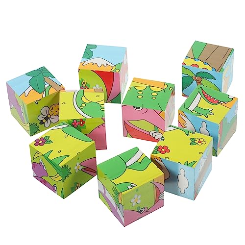 BESTonZON 1 Satz Cartoon-Puzzle- Puzzle rätselbuch Kinderpuzzle mit Dinosauriermotiven Sicheres für Lernspielzeug aus Holz Lernpuzzlespielzeug hölzern von BESTonZON