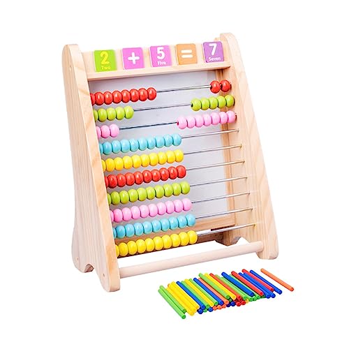 BESTonZON 1 Satz Computergestell Mathe-Lernspielzeug Kinder spielset Malbrett Zählrahmen Kinder schreibtafel schreib Tablet Kinder Zeichenbrett aus Holz kreative Maltafel hölzern Colorful von BESTonZON