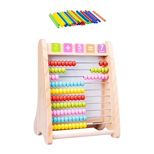 BESTonZON 1 Satz Computergestell Spielzeug für Kinder doppelseitiges Zeichenbrett Kinder schreibtafel schreib Tablet Kinder Rechenbügel aus Holz kreative Kalkulationsklammer hölzern Colorful von BESTonZON