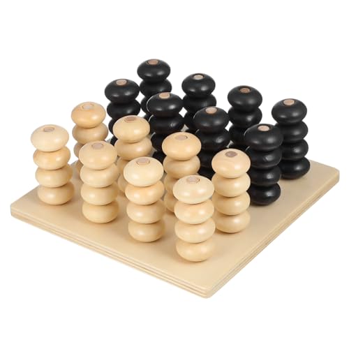 BESTonZON 1 Satz Damespiel Tischspiel Atemberaubendes Strategie-Brettspiel Denksportspielzeug 3D-Dame-Spiel interaktives brettspiel holzspielzeug digitales Spiel interaktives Spiel Hölzern von BESTonZON