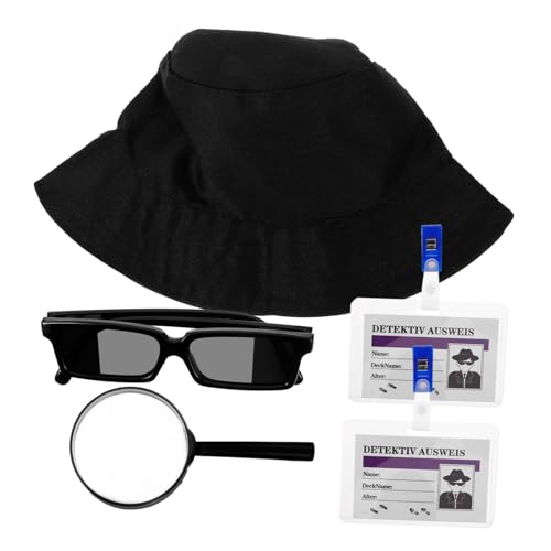 BESTonZON 1 Satz Detektiv-Partyspielzeug Hörmuschel Festival Partylichter Brille Halloween Cosplay detektiv Hut coctailgläser Cosplay-Detektiv-Kit Detektiv-Toolkit Plastik von BESTonZON