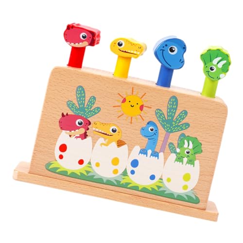 BESTonZON 1 Satz Dinosaurier-Sprungstock frühes Lernspielzeug Musikspielzeug für Kinder für Kinder adventsgeschenke Kinder Pop-up-Spielzeug aus Cartoon-Holz Cartoon-Popup-Spielzeug von BESTonZON