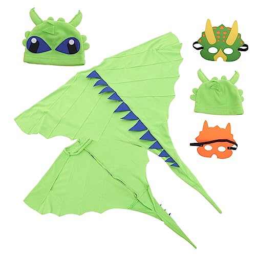 BESTonZON 1 Satz Dinosaurier-Umhang Schwanenhals Schildkrötenkoralle Plüsch Skelett Elf Halloween Costume Halloween Kleidung entzückendes Mädchenkostüm Kinderversorgung Stoff Green von BESTonZON