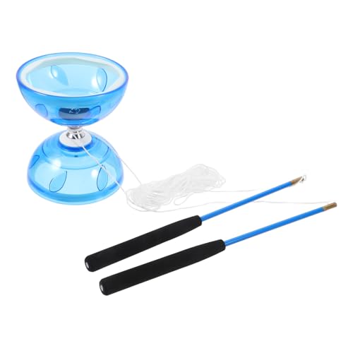 BESTonZON 1 Satz Doppelköpfiges Diabolo Nicht reagierender Yoyo-Profi Tür Diabolo- Ball yoyos diabolo für Kinder Endless Fun Kinderdiabolo Diabolo für ältere Menschen weiches Gummi Blue von BESTonZON