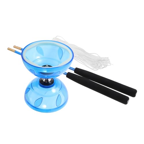 BESTonZON 1 Satz Doppelköpfiges Diabolo Outdoor-Spielset für Kleinkinder yoyos Netz Tür diabolo für Kinder Endless Fun Diabolo für ältere Menschen klassisches Diabolo weiches Gummi Blue von BESTonZON