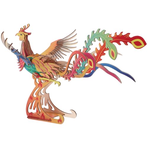 BESTonZON 1 Satz Dreidimensionales Phoenix-Puzzle Kreis zubehör Rätsel Cartoon- Kinderspielzeug Geschenkideen für für Jungen Modellbausätze Phönix- hölzern von BESTonZON