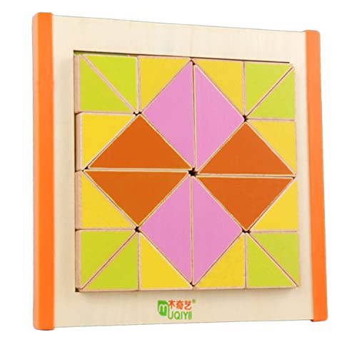 BESTonZON 1 Satz Dreieck-Puzzle Spielzeug Für Kleinkindspielzeug Spielzeug Stapeln Puzzle Mit Geometrischen Formen Spielzeug Kinderspielzeug Lernspielzeug Holz von BESTonZON