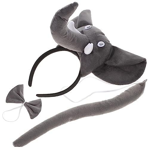 BESTonZON 1 Satz Elefanten-Stirnband faschingsaccessoires Fasching Accessoires Dekoration Party Cosplay-Kostüme Elefantenkostüm-Kit Tier schöne Fliege einzigartige Cosplay-Requisite Stoff von BESTonZON