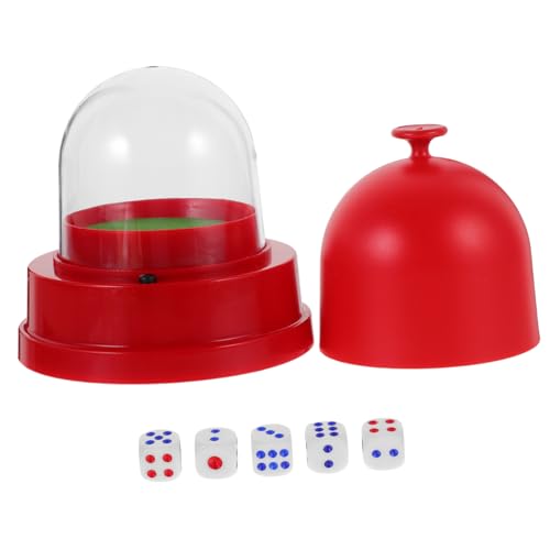 BESTonZON 1 Satz Elektrischer Würfelbecher Retro-Tasse automatische Walze Würfel mit Becher witzige Spiele partyspiel elektrische Würfelbecher Würfel für die Party Elektronisches Bauteil rot von BESTonZON