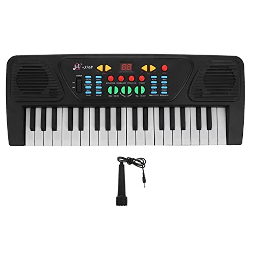 BESTonZON 1 Satz Elektronische Orgel Für Elektronische Orgel 37 Tasten Musikspielzeug Für Tastenklavier Elektronische Orgel Mit Mikrofon Pädagogisches Black Plastik von BESTonZON