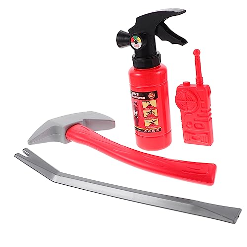 BESTonZON 1 Satz Feuerwehrmann-Kostüm für Kinder Feuerwehrmann Spielzeug Feuerwehrwerkzeuge Fireman Costume Feuerwehrmann Accessoires Zubehör für Feuerwehrkostüme Feuerwehrhut Plastik von BESTonZON