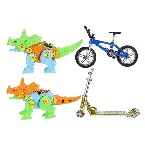 BESTonZON 1 Satz Fingerbike-Set Mini-fingerspielzeug Winziges Schaukelbrett Fahrradspielzeug Miniatur-fingerspielzeug Dinosaurier-Spielzeug Skateboard-Spielzeug Mini-Scooter Plastik Colorful von BESTonZON