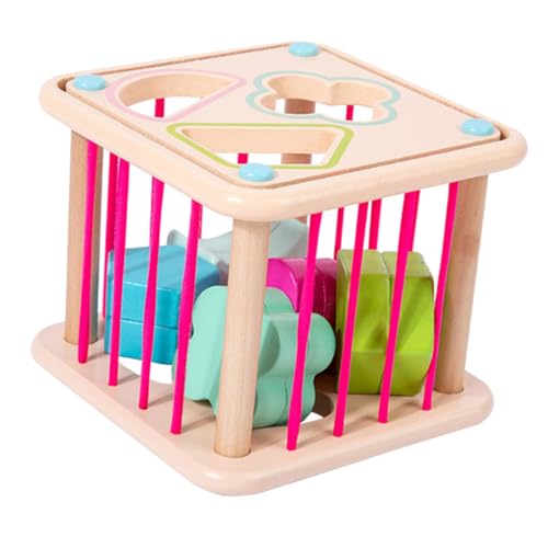 BESTonZON 1 Satz Form kognitive Bausteine Puzzle-Fidget-Spielzeug lustiger Formsortierer Kinder holzspielzeug Kinder geschirrset Spielzeug lustiges Kinderspielzeug Sinnesblöcke aus Holz von BESTonZON