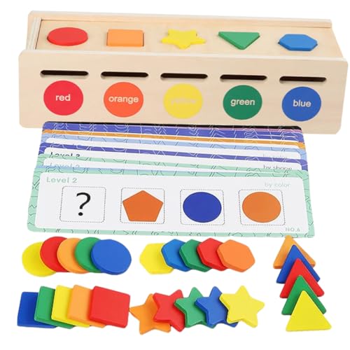 BESTonZON Vorschulisches Lernspielzeug für Jungen und Mädchen Passende Box Tragbares Passendes Spielzeug Feinmotorik-Spielzeug Lernspielzeug Aus Holz für Jungen und Mädchen von BESTonZON