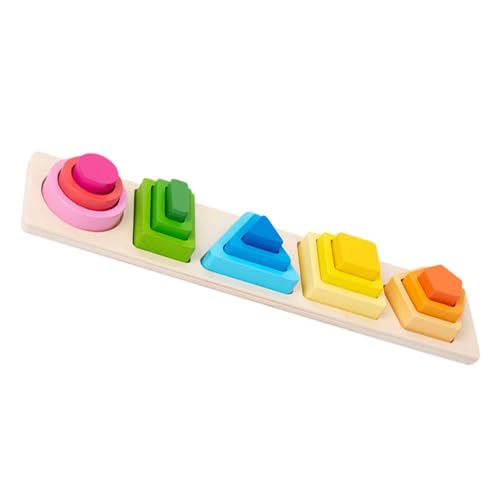 BESTonZON 1 Satz Geometrie-Puzzle Bausteine Bauklötze Kinder Spielzeug Kinderspielzeug Magnet Spielzeug Puzzlekarte Spielsachen Spielzeuge Magnetspielzeug Jigköpfe Puzzlematte Colorful Holz von BESTonZON