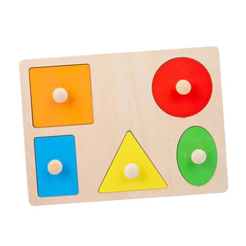 BESTonZON 1 Satz Geometrie-Puzzle Puzzle rätselbuch Kid Toys laubsägen für Geburtstags geometrisches Rätsel baustein Regenbogen-Bausteine Holz von BESTonZON