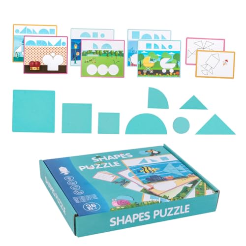 BESTonZON 1 Satz Geometrie-Puzzle Spielzeug Zum Lernen Der Rechtschreibung Puzzle-Spielzeug Tangram-Puzzle Puzzles Puzzle Tangram-Spielzeug Puzzlespiele Für Babys Puzzle-lehrmittel Hölzern von BESTonZON