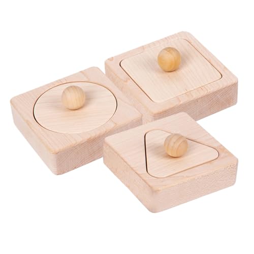 BESTonZON 1 Satz Geometrische Bausteine sicherheitsleine für hühner holzspielzeug holzclogs Lernspielzeug aus Holz Geometrisches Sortierspielzeug hölzern von BESTonZON