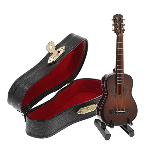 BESTonZON 1 Satz Gitarrenmodell Instrumente elektrische Gitarre klein Miniatur Auto Musical Klassische Gitarre Classical Guitar Mini-Gitarren- winzige Gitarre Holz Coffee von BESTonZON