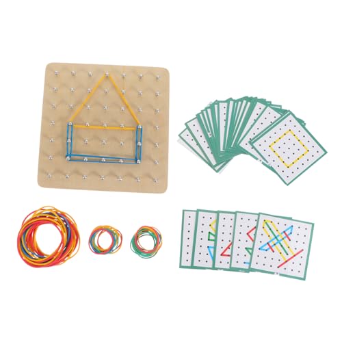 BESTonZON 1 Satz Grafik-Array-Board Geoboard-Montessori-Spielzeug mathematisches Lernspielzeug Spielzeug für Kinder kinderspielzeug Spielzeug Nagelbrett aus Holz Babyspielzeug Eisen von BESTonZON